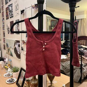Brandy Melville button-up tank top